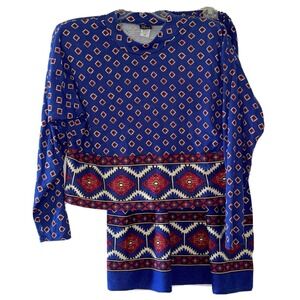 VTG Ali Miles Skirt Set Southwest Aztec Design Western Wearable Art Size L/S